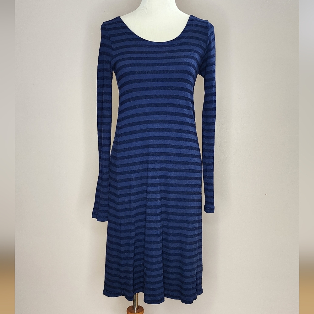 Striped Midi Dress- Blue